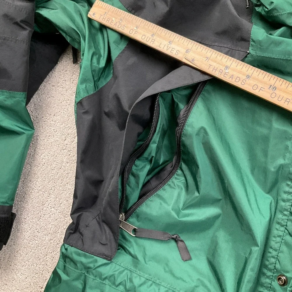 North Face Jacket Mens Large Green Black 88017 Gore Tex‎ Hood Outdoor Softshell